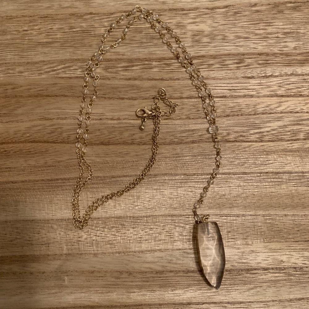 Clear and Gold Necklace.